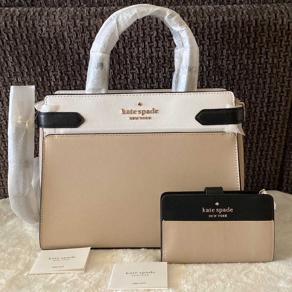 NWT Kate Spade Colorblock Satchel & Wallet Set - Picture 1 of 15